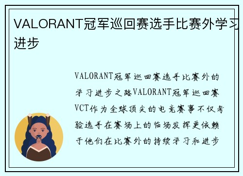 VALORANT冠军巡回赛选手比赛外学习进步